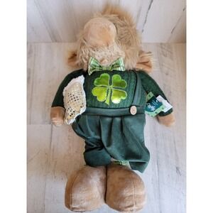 Lucky Lane unique standing bison St Patrick's Day beer clover plush home decor